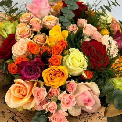 Sweet Romance - A bouquet of mixed beautiful roses is sure to create a lasting impression.